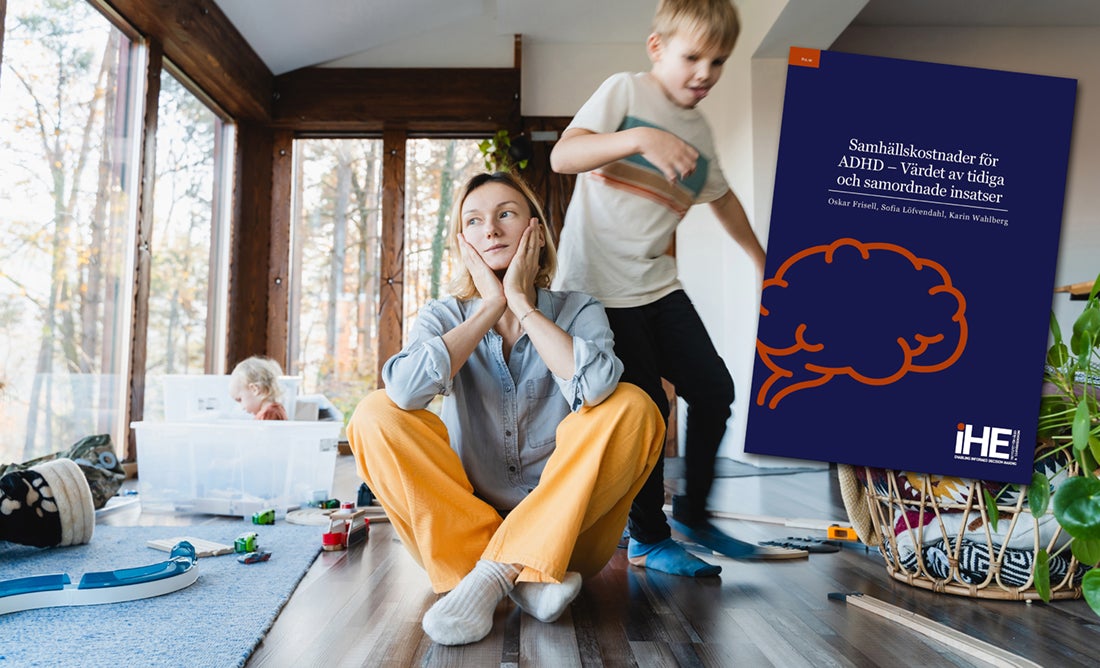 Mamma med två barn, rapport från IHE inklippt i bild